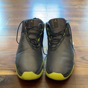 Grey and lime green Jordan’s.